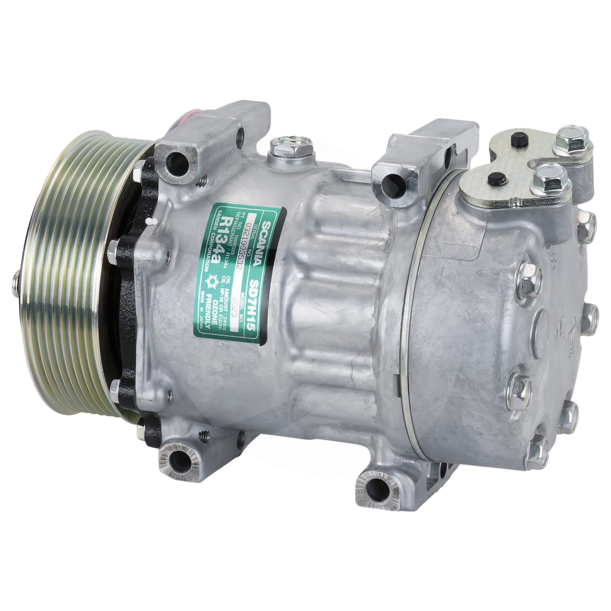 COMPRESSOR, SCANIA TRUCK, SANDEN, SD7H15, 24V, 8PV, VERT PAD
